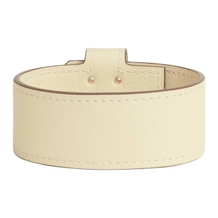 HERMES Calfskin Bracelets Women's Beige Yellow-1
