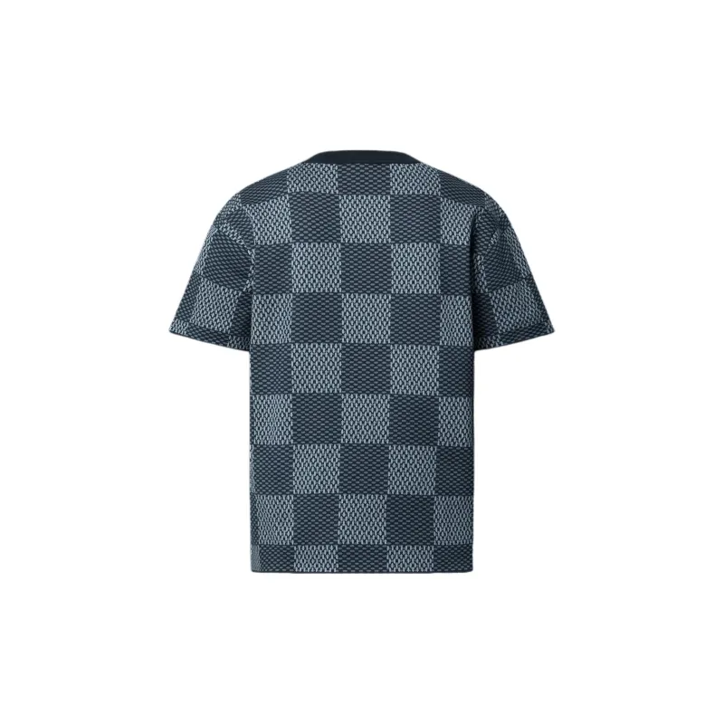 LOUIS VUITTON Damier Short Sleeved Crewneck With Lv Crystal Patch-1