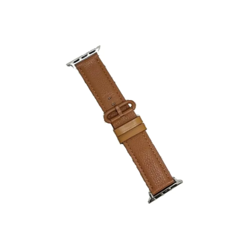 Warbler Dew Compatible With Apple Watch Apple Watch Band S9/S8/SE/7/6/5/4/3 Elliptical Buckle Multicolor Leather Strap-18