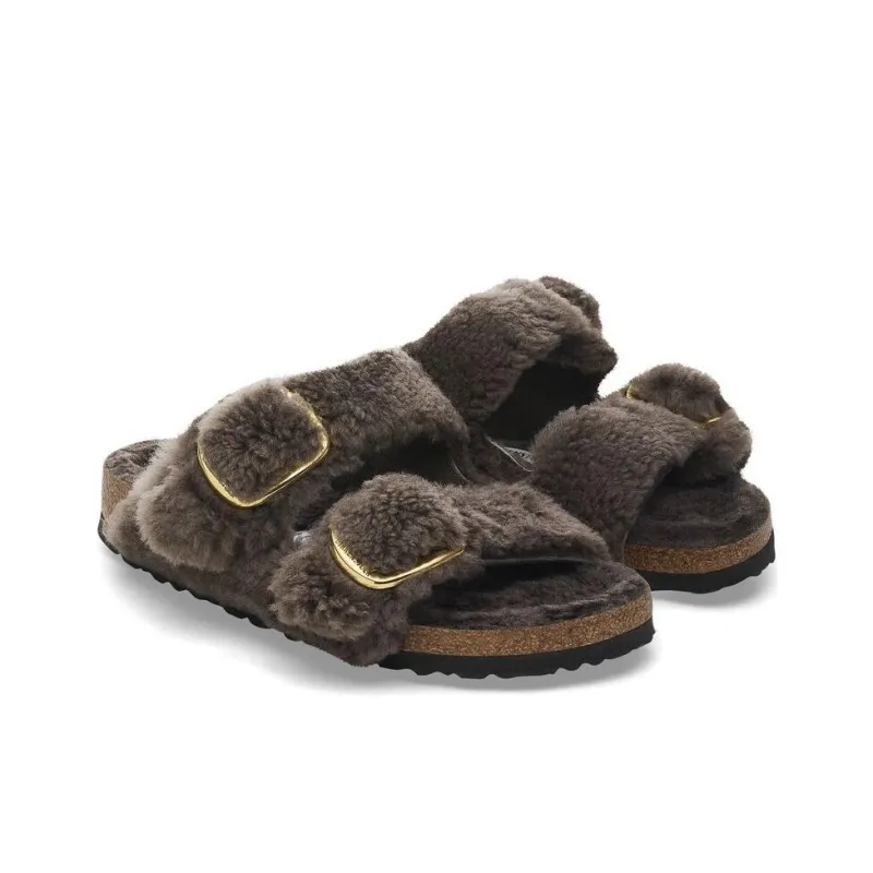 Birkenstock Arizona Big Buckle Slip Resistant Slide Slippers Women's Brown Narrow-3