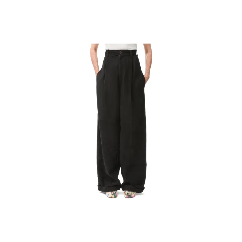 LOEWE FW24 Leather Pants Women's Black-1