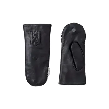 MACKAGE Wool Leather Gloves Unisex Black