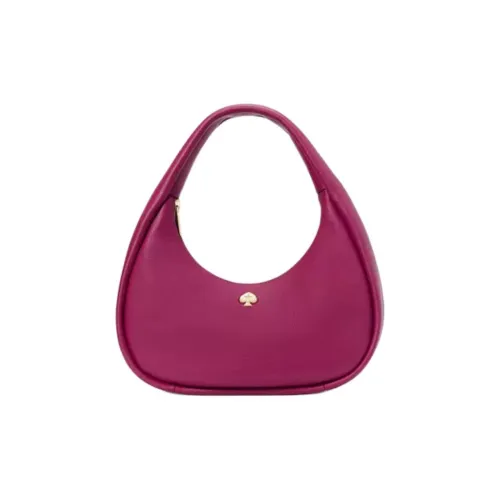 Kate Spade Litchi Grain Leather Handbag, Shoulder Bag Large Size Women's Black Raspberry