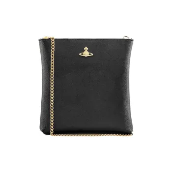 Vivienne Westwood SQUIRE Cow Leather Shoulder Bag, Crossbody Bag Women's Black