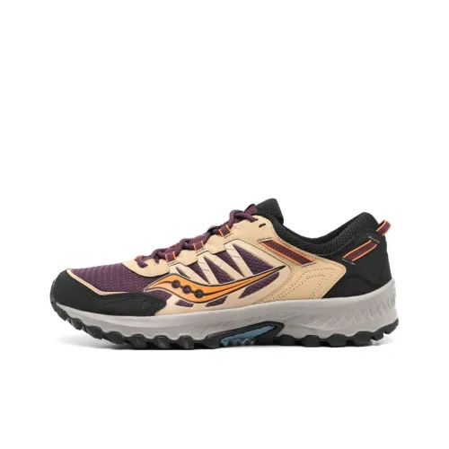 Saucony GRID PEAK Anti Slip Wear Resistant Low Top Running Shoes Men's Black Brown Purple