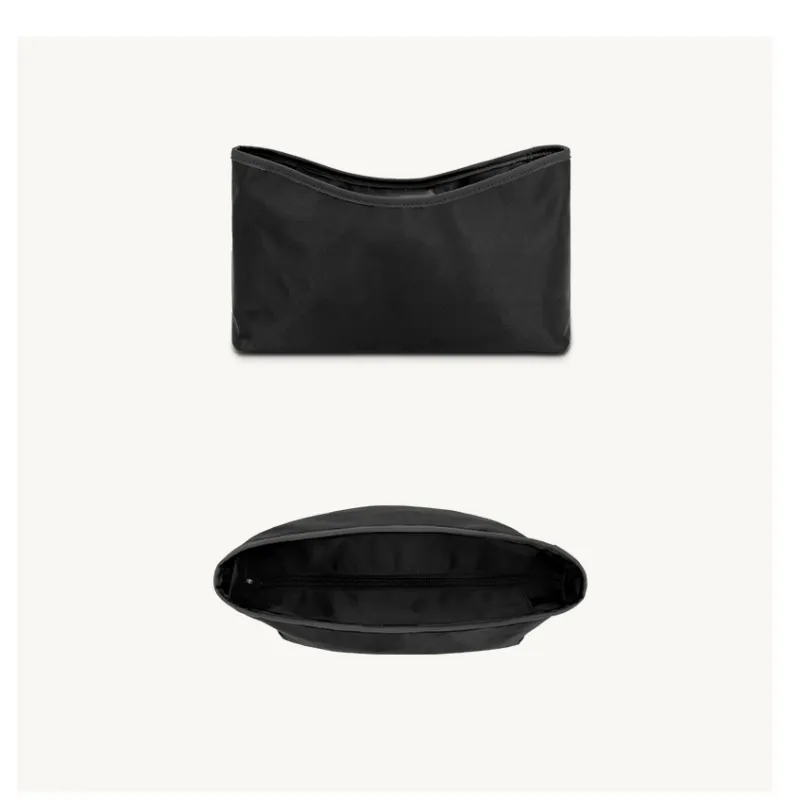 Tide Satin Medium Bag With Shape Maintaining Storage Lining Interior Pocket And Built in Bag Accessory Unisex Black-7