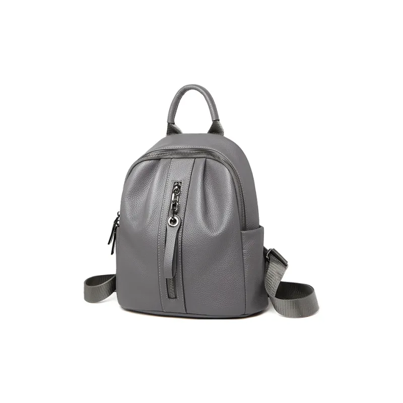 ZOOLER Top Grain Cow Leather Backpack Regular Women's Khaki/Black/Smoke Gray-13