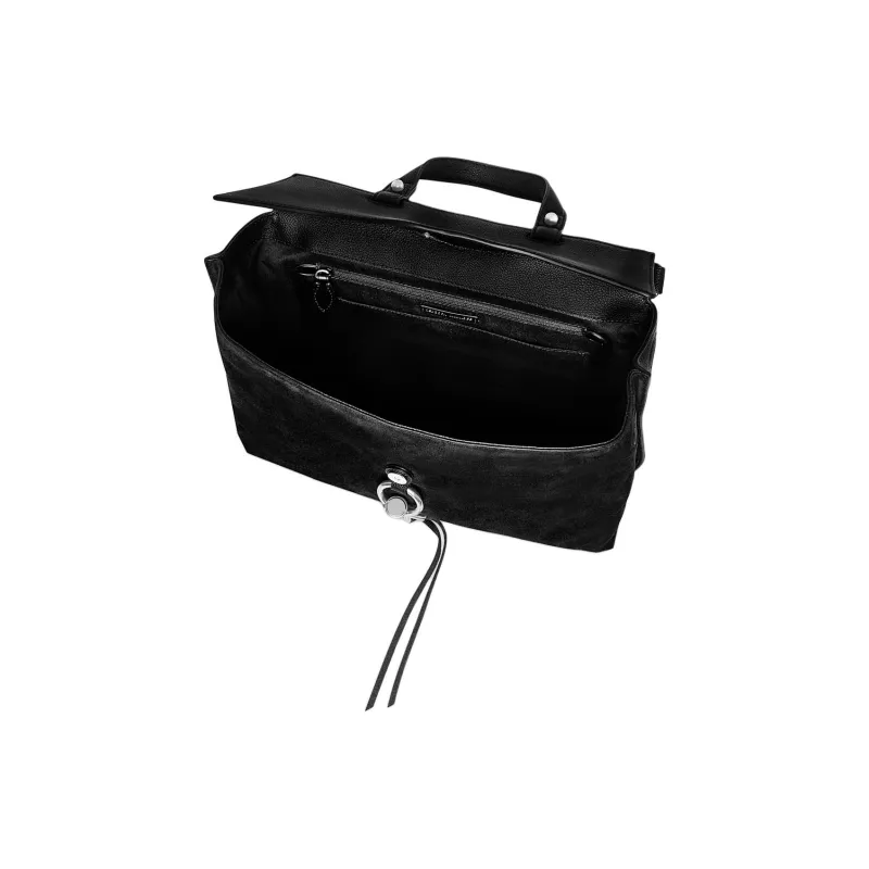 REBECCA MINKOFF Suede Shoulder Bag Crossbody Bag Handbag Medium Size Women's Black-2
