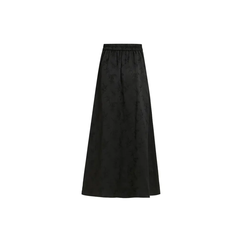 ZXZA Casual Long Skirts Women's Black-1