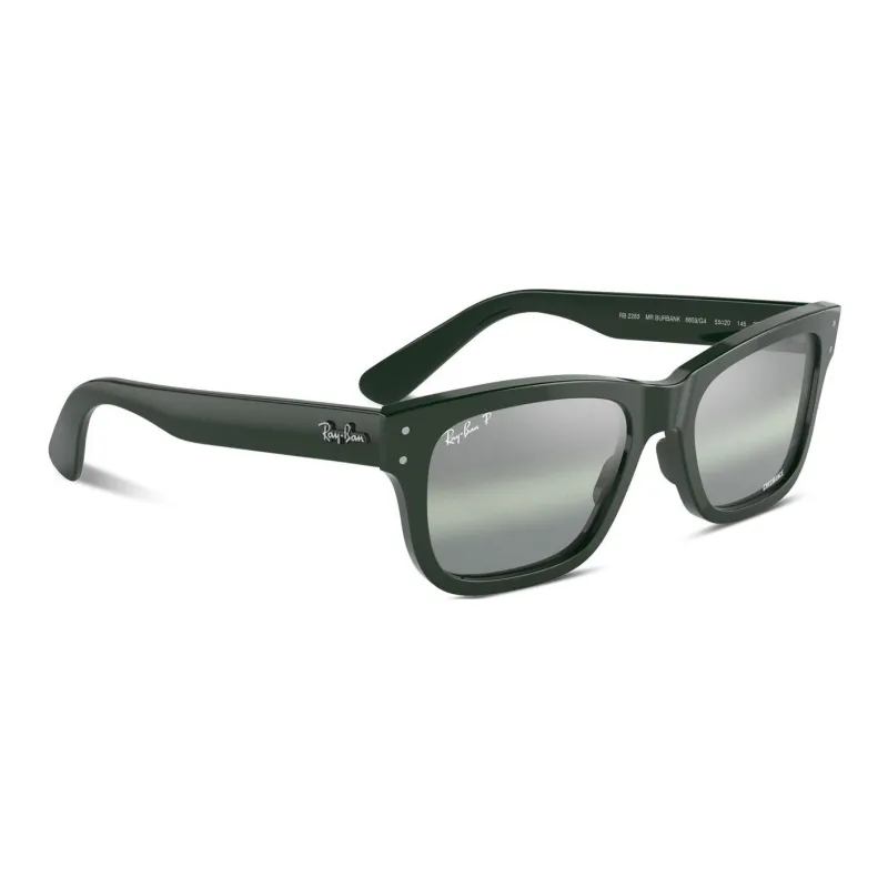 RayBan Acetate Square Sunglasses Men's Green-2