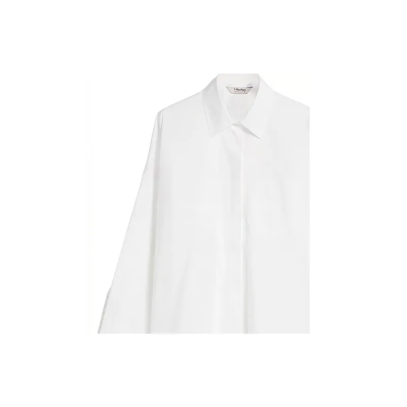 MaxMara Lodola Collection Cotton Oxford Shirt Women's White-5
