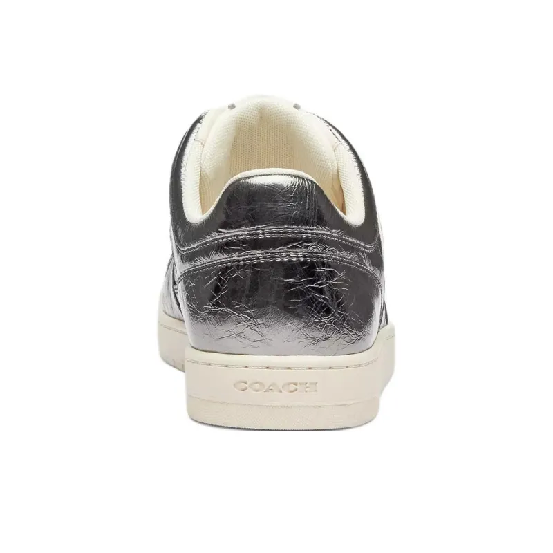 COACH C201 Low Top Skateboard Shoes Women's Silver-4