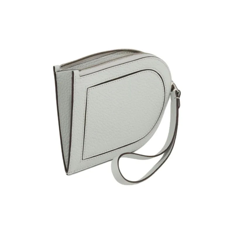 Delvau Textured Calfskin Wallets Coin Purses Women's Cloud Gray-2