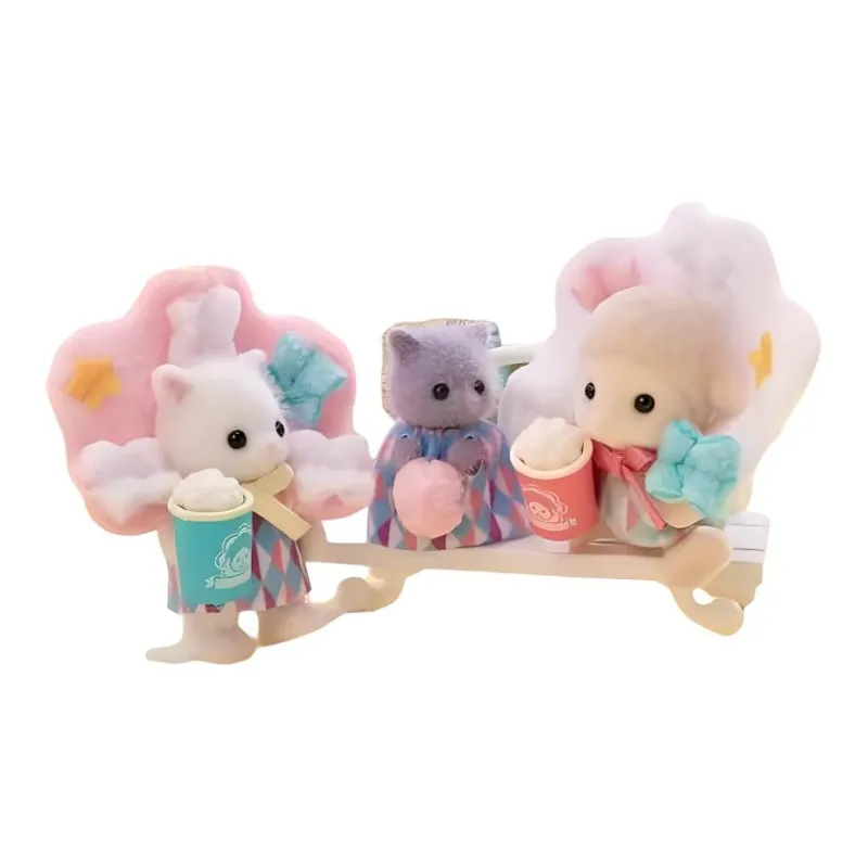 Sylvanian Families Japan Version Movie Theater Popcorn Set Dolls Plush Doll Small Size Tall-1