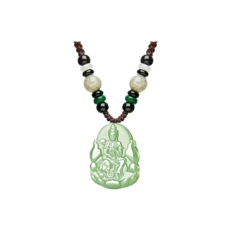 QIANCHANG Necklaces Green Jade Unisex-10