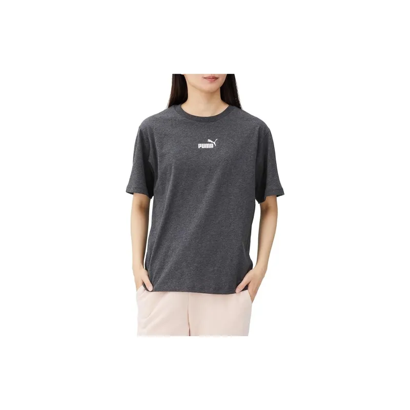PUMA ESS+ MX NO1 T Shirt Women's Heather Dark Gray-4