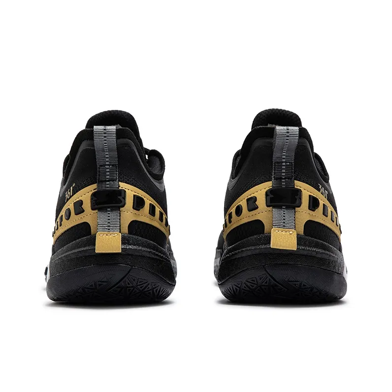 361° BIG3 5.0 Quick PRO Basketball Shoes Men Low Top Obsidian Black/Crown Gold-3