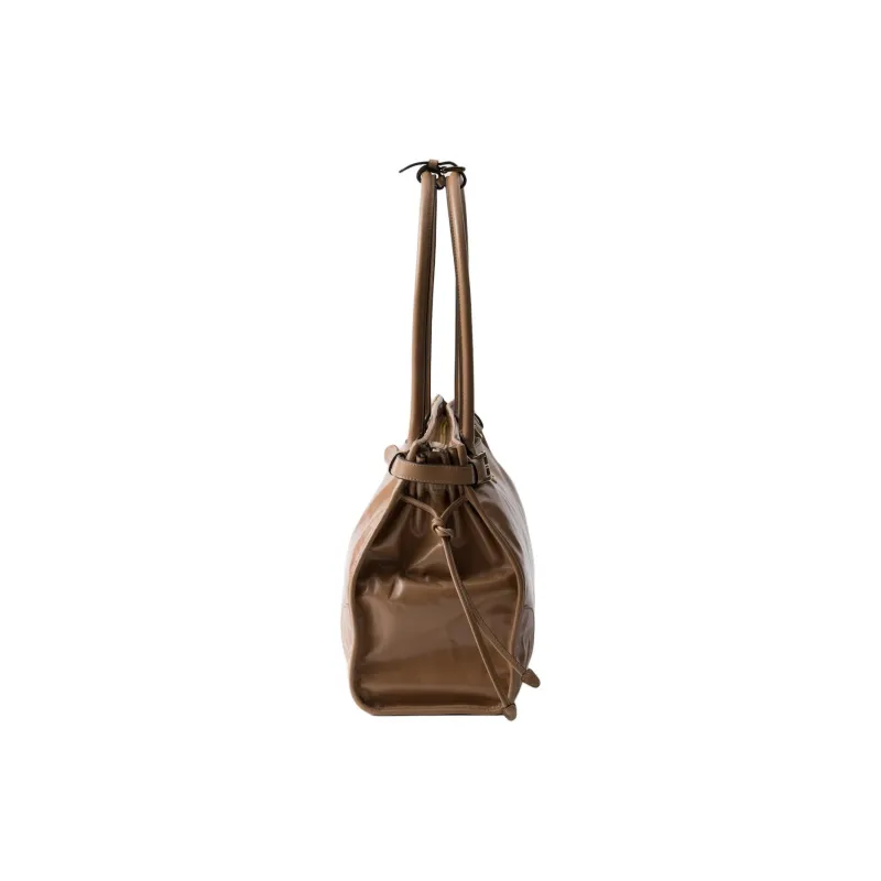 PRADA Leather Shoulder Bag, Crossbody Bag, Handbag Tubas Women's Brown-2
