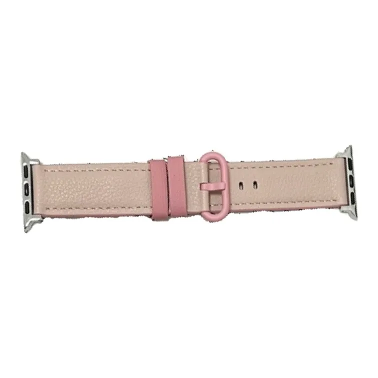 Warbler Dew Compatible With Apple Watch Apple Watch Band S9/S8/SE/7/6/5/4/3 Elliptical Buckle Multicolor Leather Strap-14
