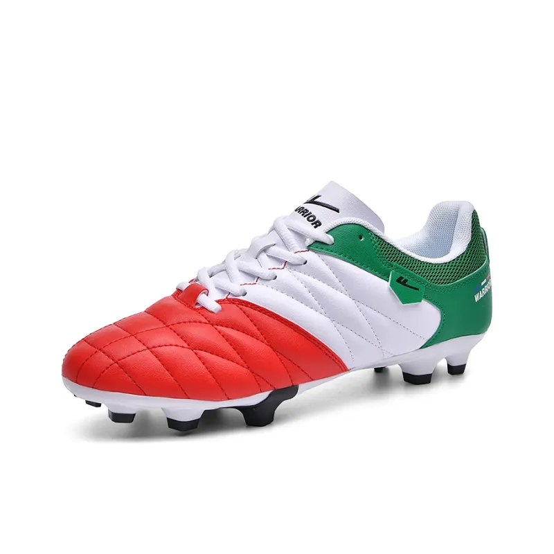 Warrior FG Rubber Long Studs Soft Ground Artificial Ground Natural Ground Cushioned Slip-Resistant Soccer Shoes Unisex-1