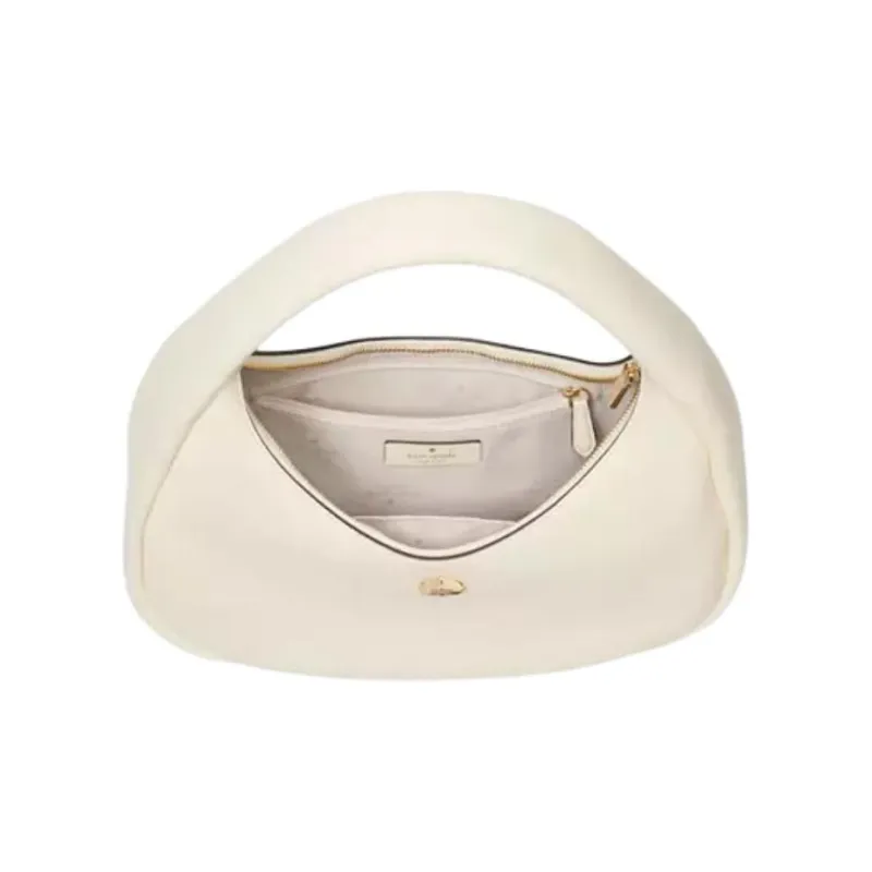 Kate Spade Litchi Grain Leather Handbag, Shoulder Bag Large Size Women's Crumbly Pastry White-3