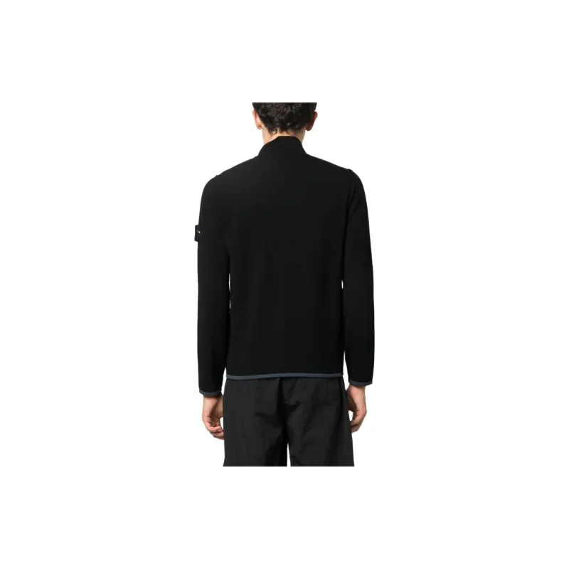 STONE ISLAND Compass Patch High Neck Zipped Cardigan-4