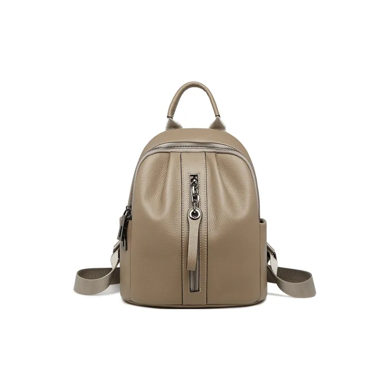 ZOOLER Top Grain Cow Leather Backpack Regular Women's Khaki/Black/Smoke Gray-2