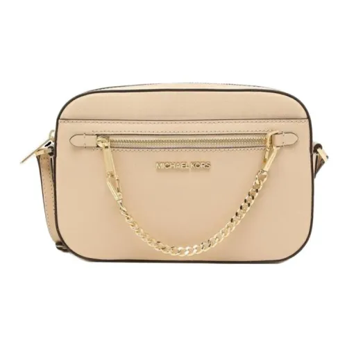 MICHAEL KORS Jet Set Saffiano Leather Shoulder Bag Crossbody Bag Large Size Women's Camel