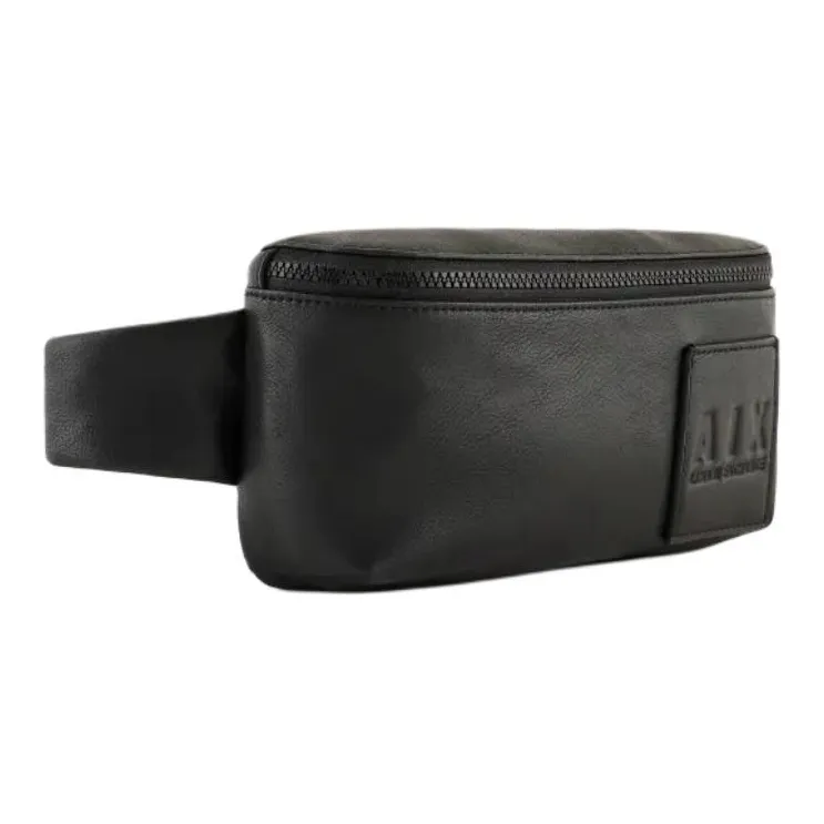 ARMANI EXCHANGEAE Polyurethane One Shoulder Crossbody Fanny Pack Men's Black-1