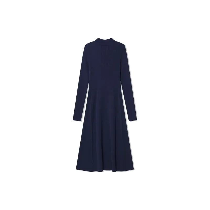 COVERINS Long Sleeved Dresses Women's Navy Blue-1