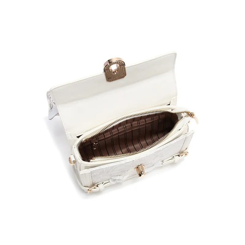 Carit&Koty Polyurethane Synthetic Leather Handbag Small Size Women's White-3