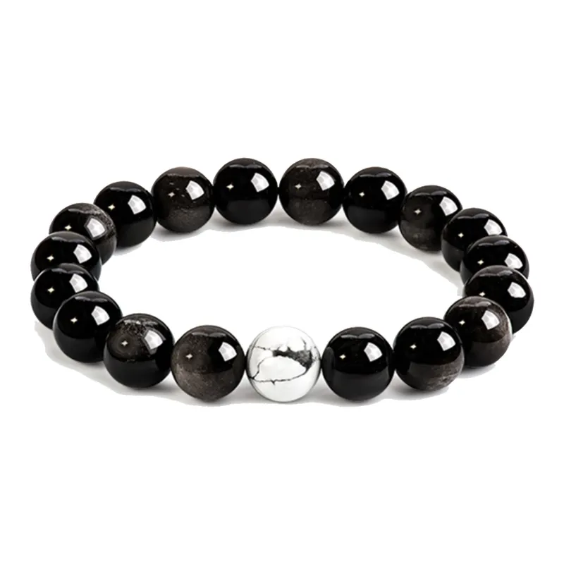 JINGCHENGGOU Obsidian Bracelets Unisex-0