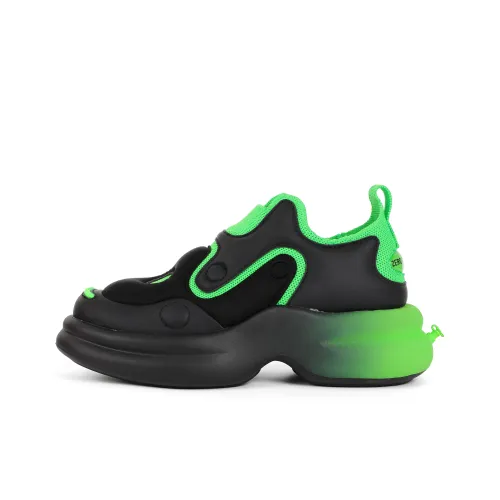 ZERO COSMOS Cushioned Slip Resistant Low Top Chunky Sneakers Unisex Black Green