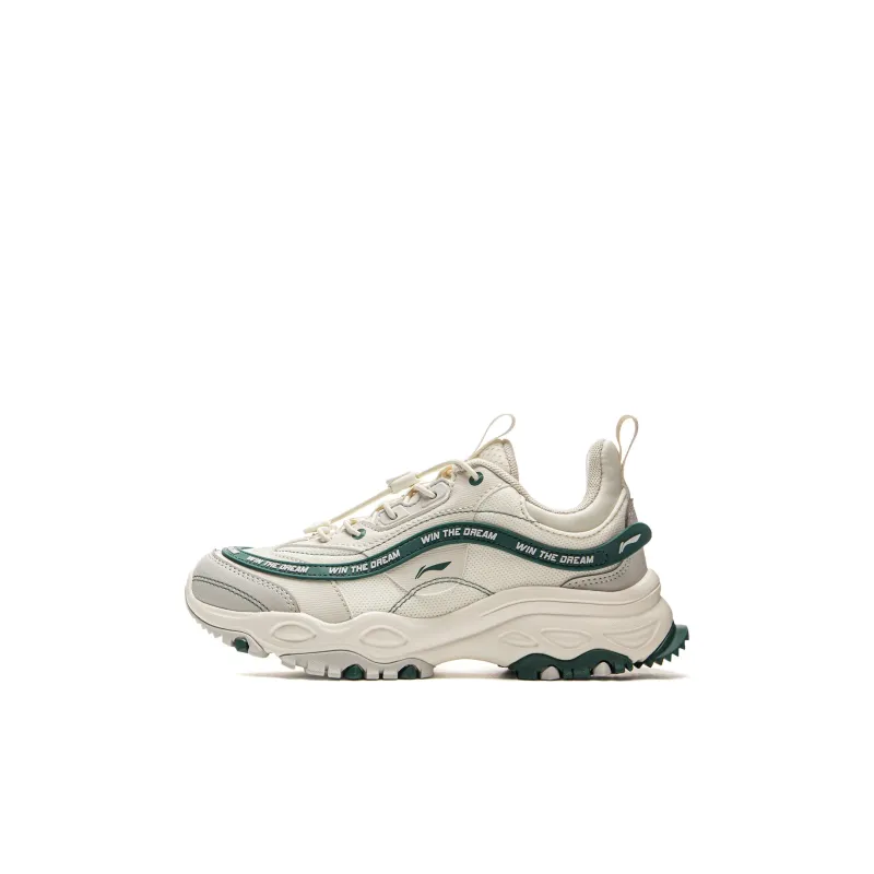 LINING YOUNG Cushioning Low Top Kids Lifestyle Shoes Ecru Kids'-0