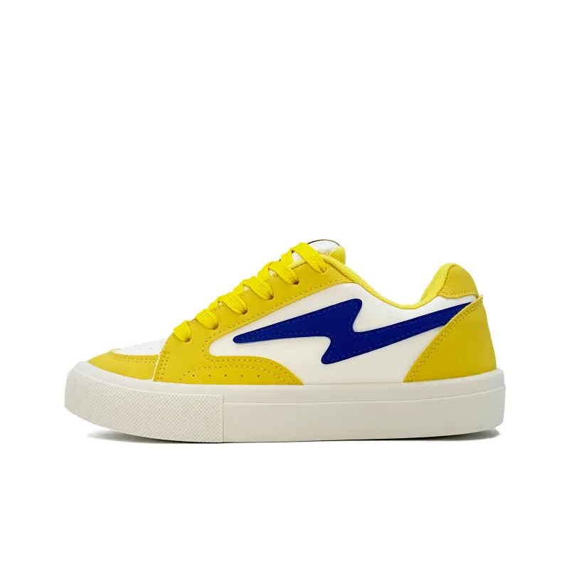 XIANGSU Anti Slip Wear Resistant Low Top Skateboard Shoes Women's White Yellow Blue-1