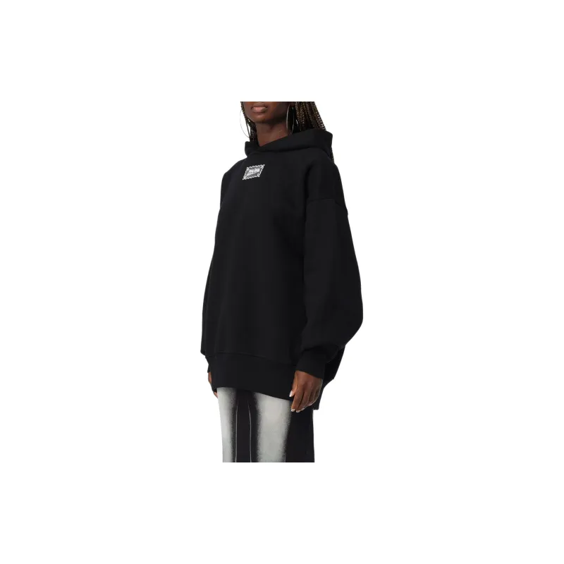Jean Paul Gaultier Lace Label Oversized Hoodie 'Black'-2