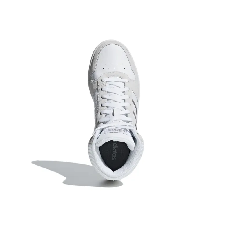 Adidas Hoops 2.0 Anti Slip Wear Resistant Mid Top Basketball Shoes Women's White-4