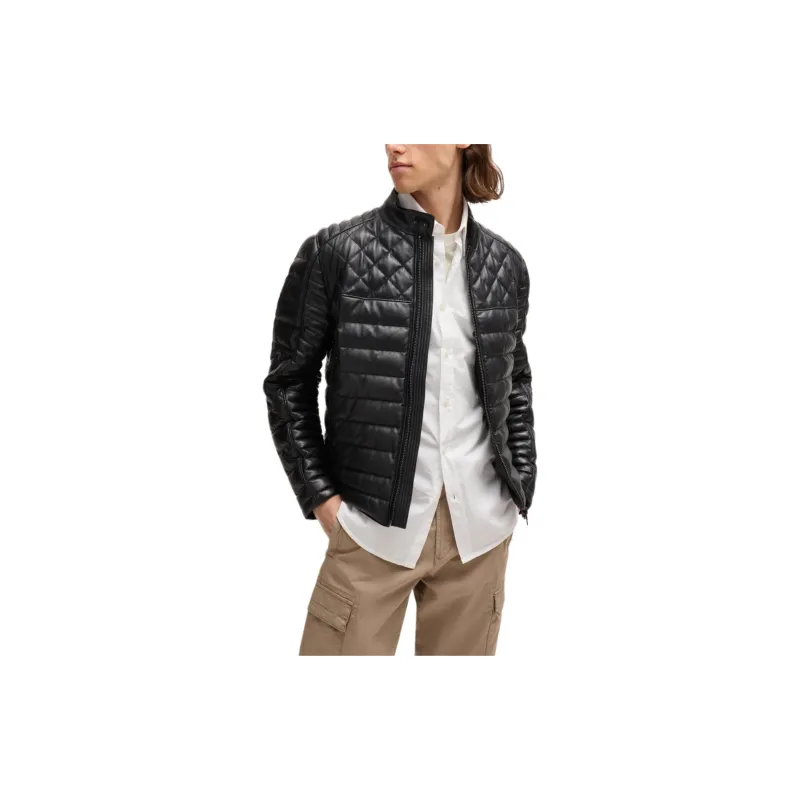 HUGO BOSS FW24 Leather Jacket Men's Black-2