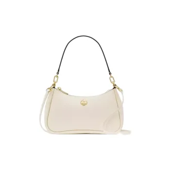 Kate Spade Litchi Grain Leather Shoulder Bag, Crossbody Bag Trumpets Women's Crumbly Pastry White