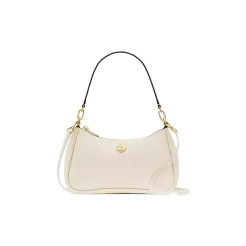 Kate Spade Litchi Grain Leather Shoulder Bag, Crossbody Bag Trumpets Women's Crumbly Pastry White