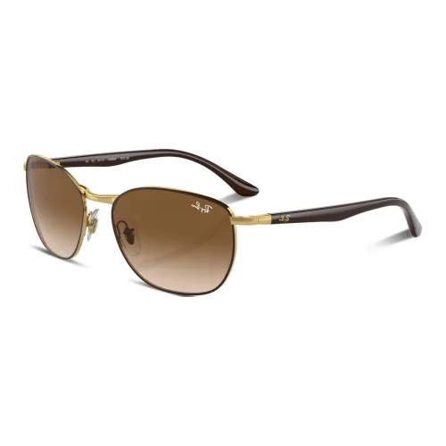 RayBan Metal Rectangular Sunglasses Men's Brown