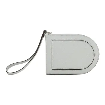 Delvau Textured Calfskin Wallets Coin Purses Women's Cloud Gray