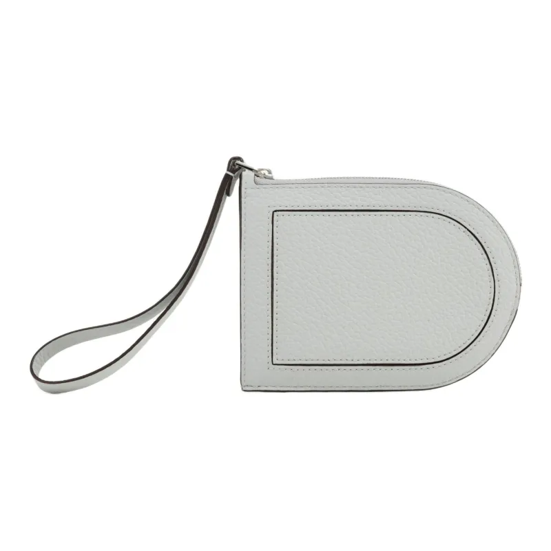 Delvau Textured Calfskin Wallets Coin Purses Women's Cloud Gray-0