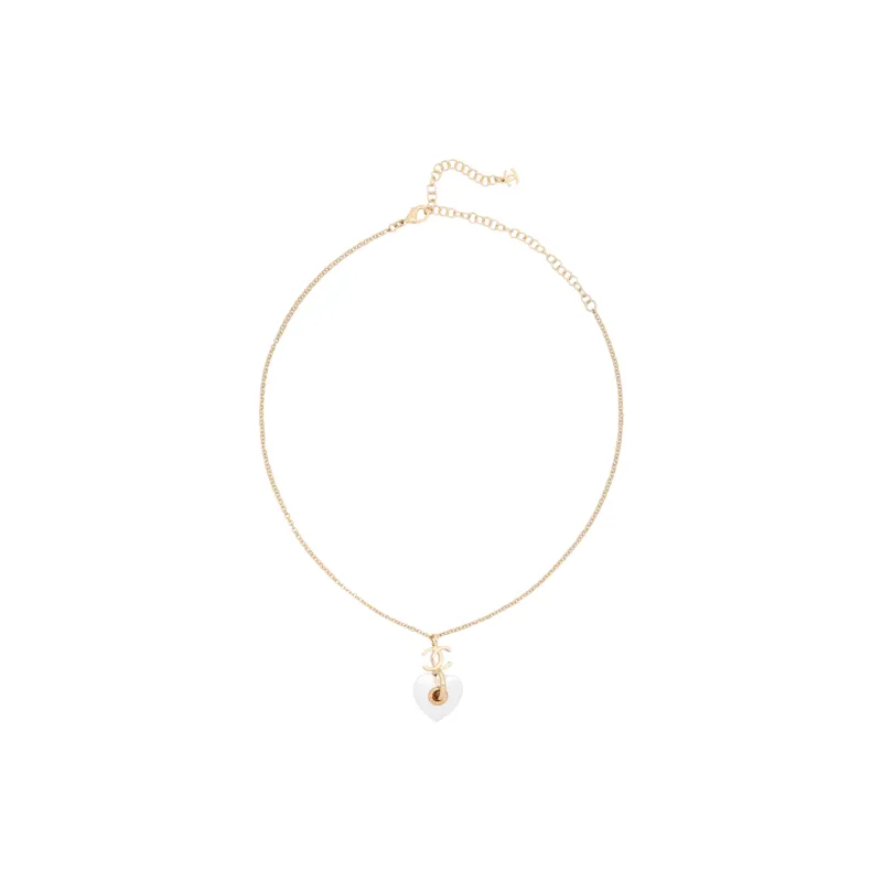 CHANEL Metal Resin Necklaces Women's Gold-2