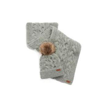 BARBOUR Acrylic Knit Scarves Women's Gray