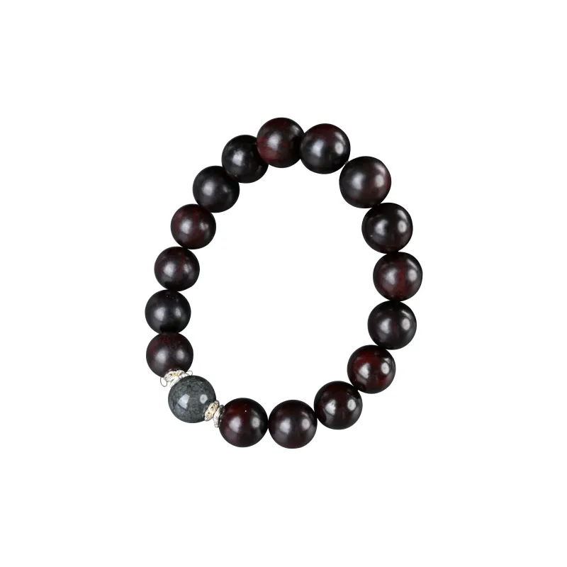 Magic Circle Small Leaf Red Sandalwood Precious Wood Bracelets Unisex-1