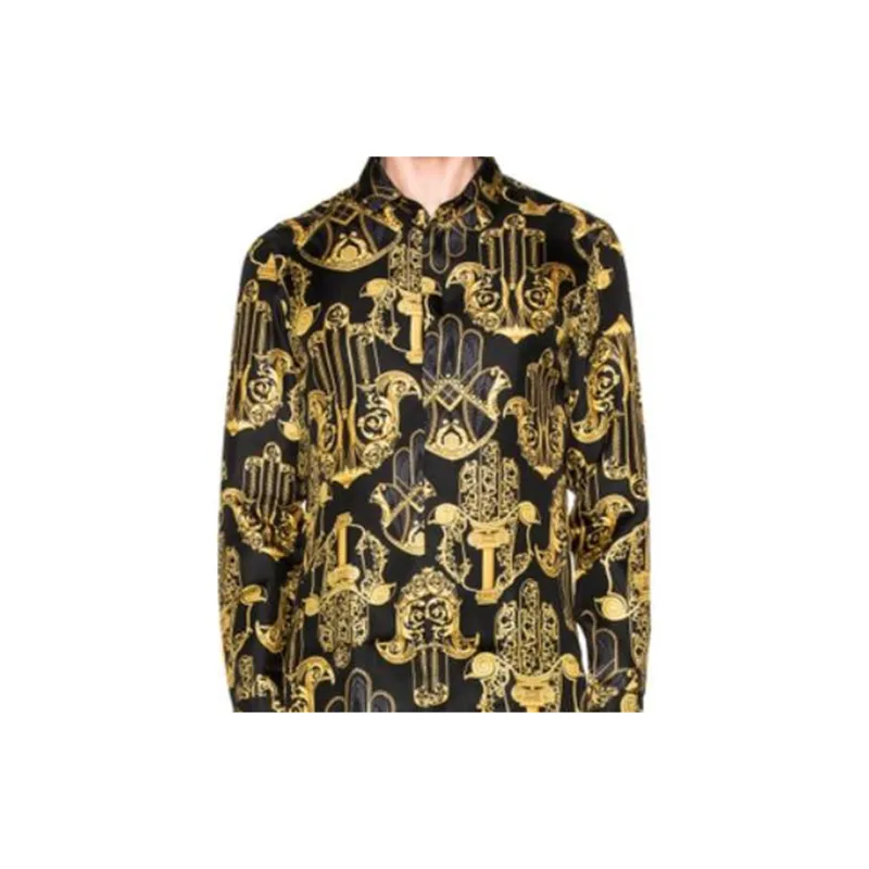 VERSACE SS23 Shirt Men's Black Yellow-3