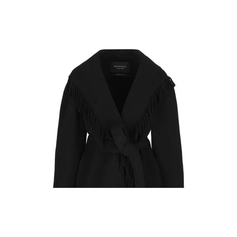 Balenciaga Belted Fringed Coat-3