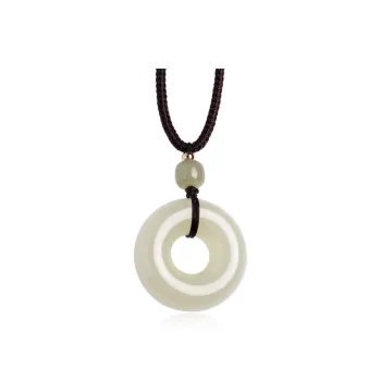 BYTHERE Hetian Jade Necklaces Pale Greenish White Jade Unisex