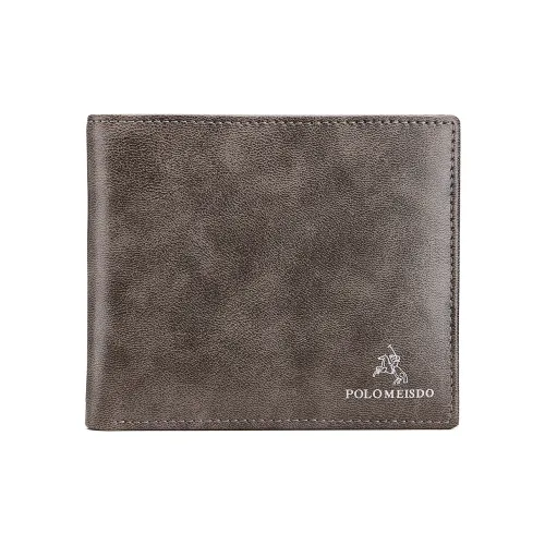 POLOMEISDO PU Microfiber Leather Cropped Money Clip Wallet Men's Light Coffee Customizable Greeting Card/Photo